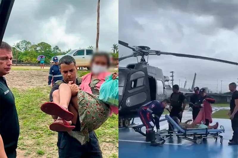 Equipe de Operações Aéreas resgata idosa que estava em estado grave de insuficiência respiratória, em Manaus