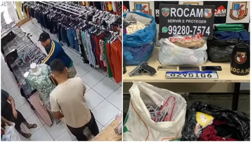 Dupla é presa horas após assaltar loja de roupas em Manaus