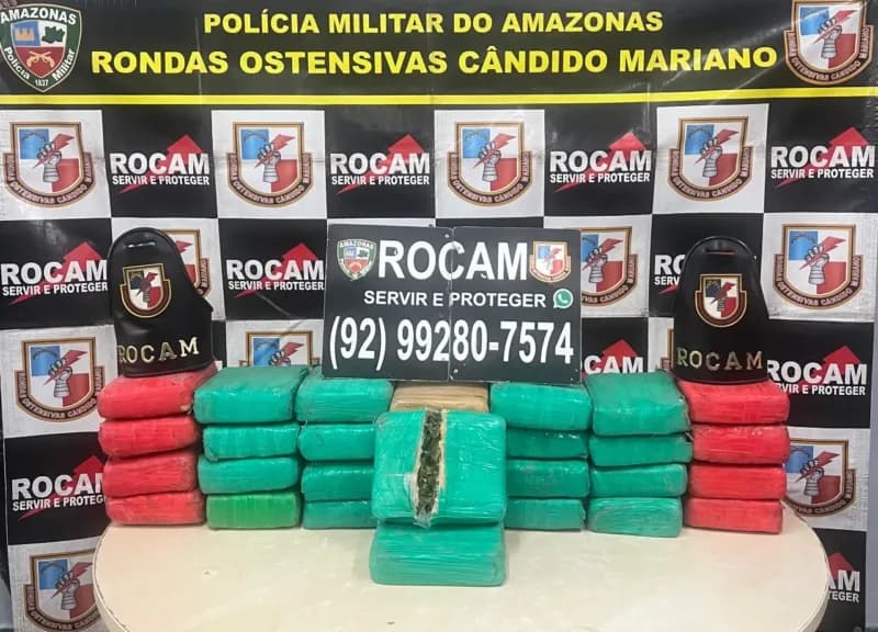 Rocam apreende 30 tabletes de maconha na zona Leste de Manaus