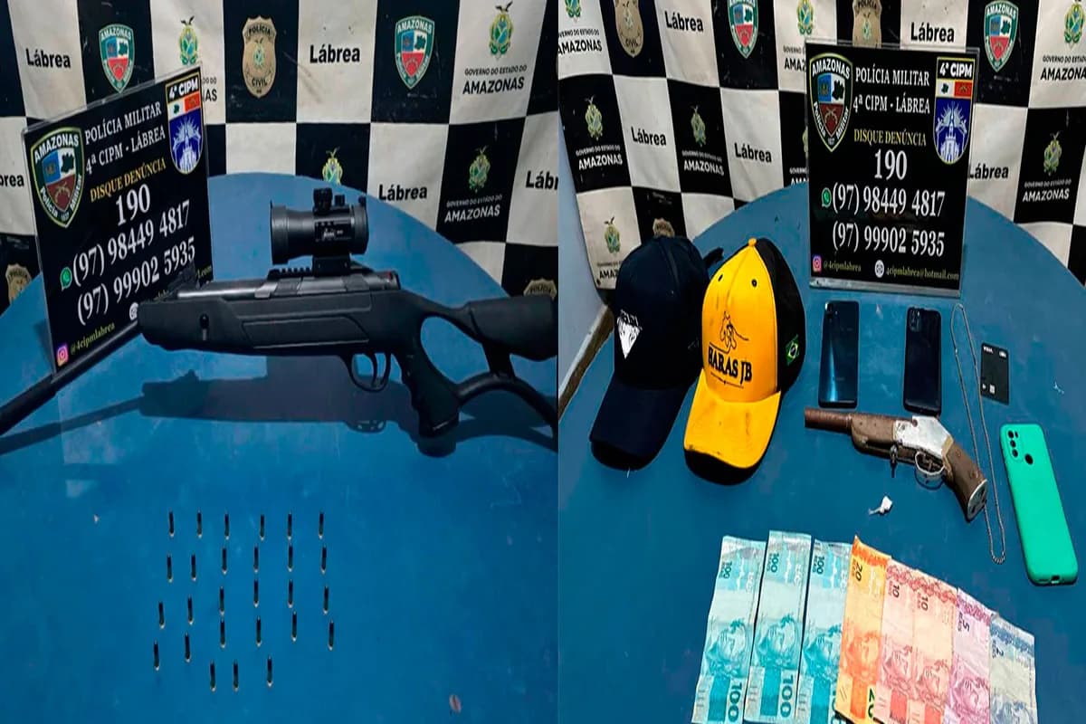 Em Lábrea, dois homens são presos com armas de fogo