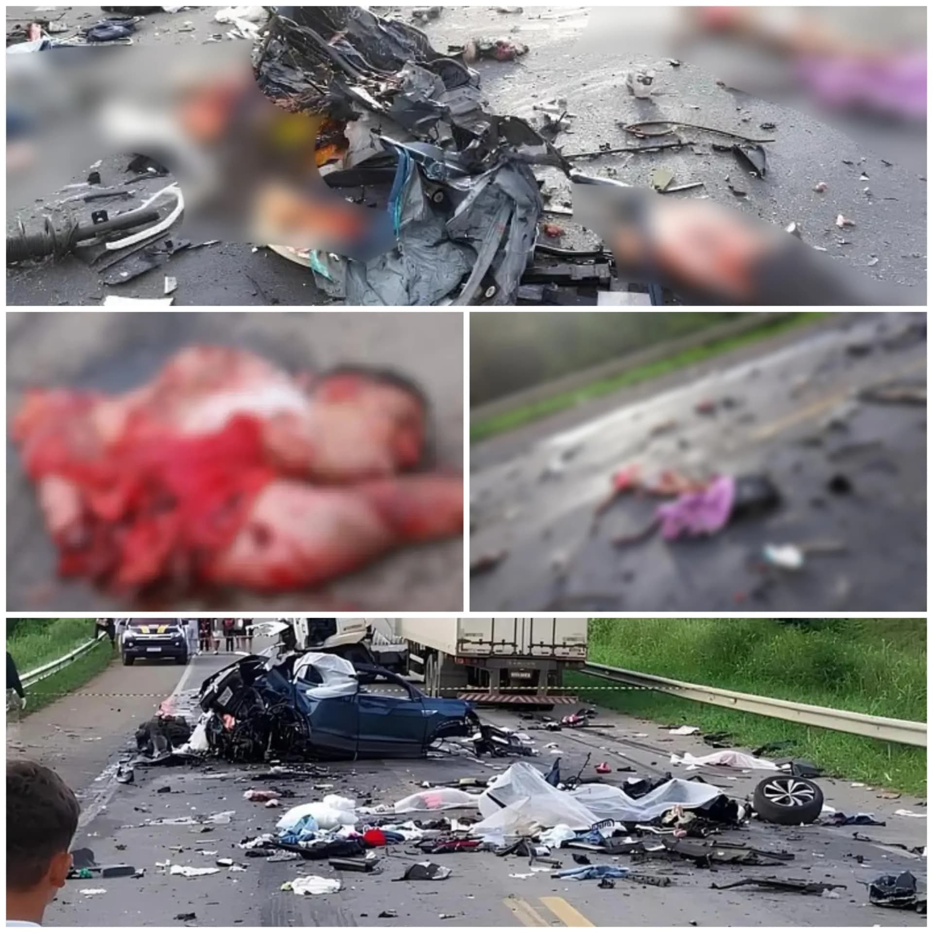 IMAGENS FORTES: cinco passageiros de um carro tem corpos desmembrados em grave acidente na BR -116