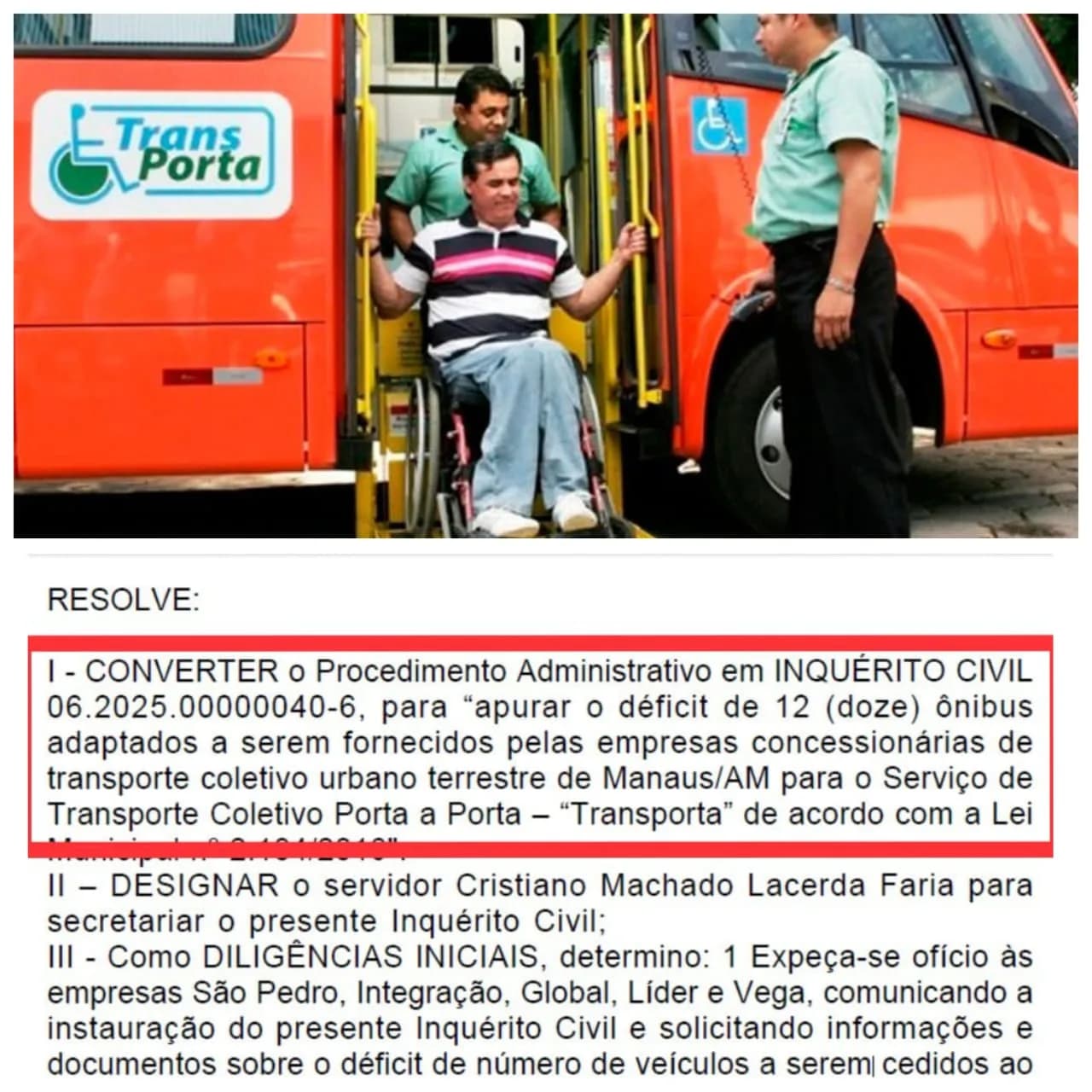 Exclusivo: MPAM investiga falta de ônibus adaptados em Manaus