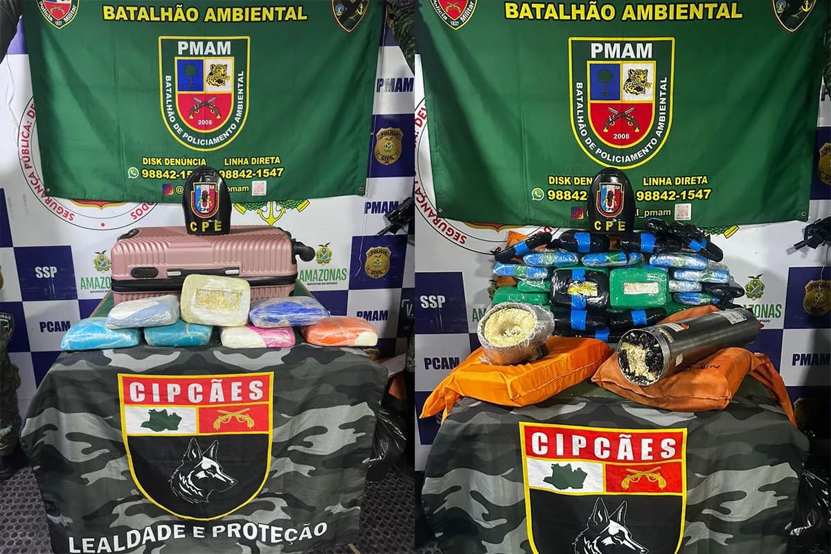 Base Arpão 1: mais de 40 quilos de drogas são apreendidas no rio Solimões, em Coari