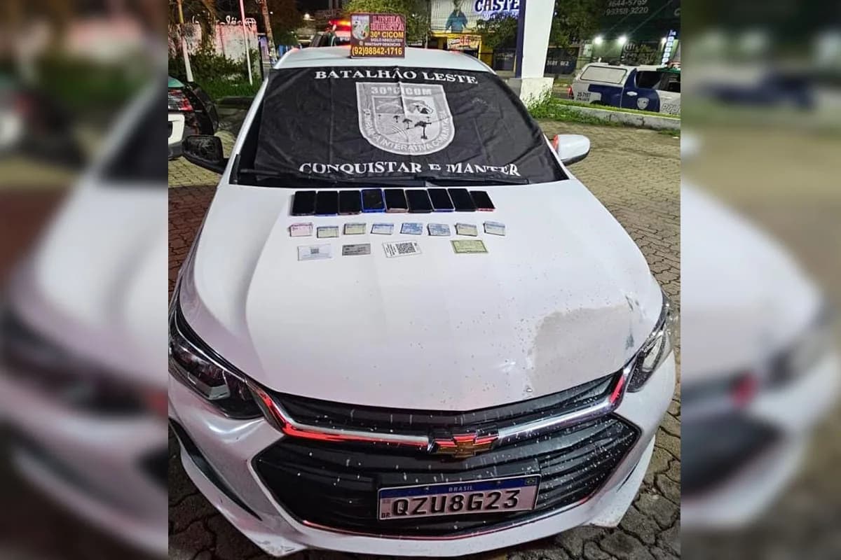 Em Manaus, PM recupera 8 celulares roubados e apreende carro usado em crimes