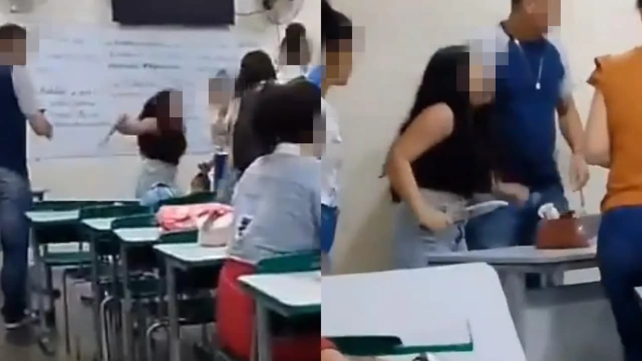 VÍDEO: Aluna leva faca para sala de aula, ameaça e assusta colegas, em MG