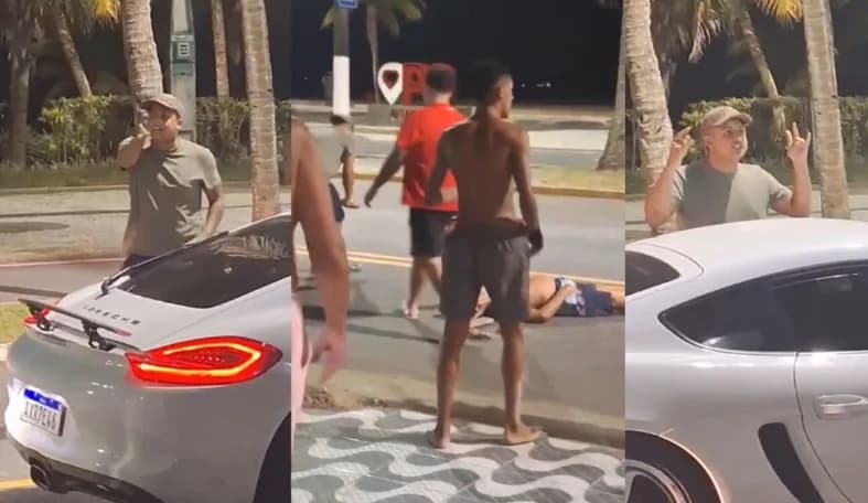 VÍDEO: Idoso é agredido por motorista de Porsche após reclamar de barulho em Praia Grande