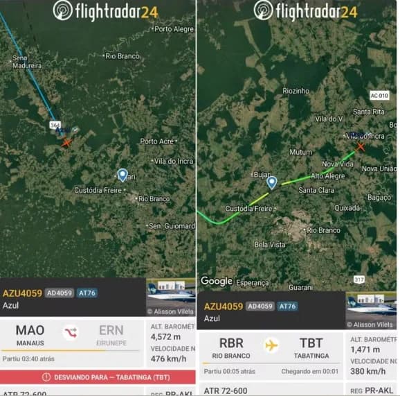 Voo de Manaus para Eirunepé é desviado para Rio Branco devido à forte chuva
