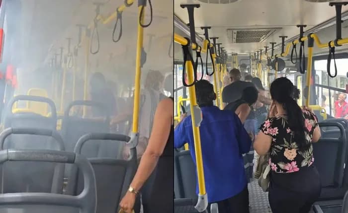 VÍDEO: Novo caso de explosão de celular assusta passageiros de um ônibus, no ES