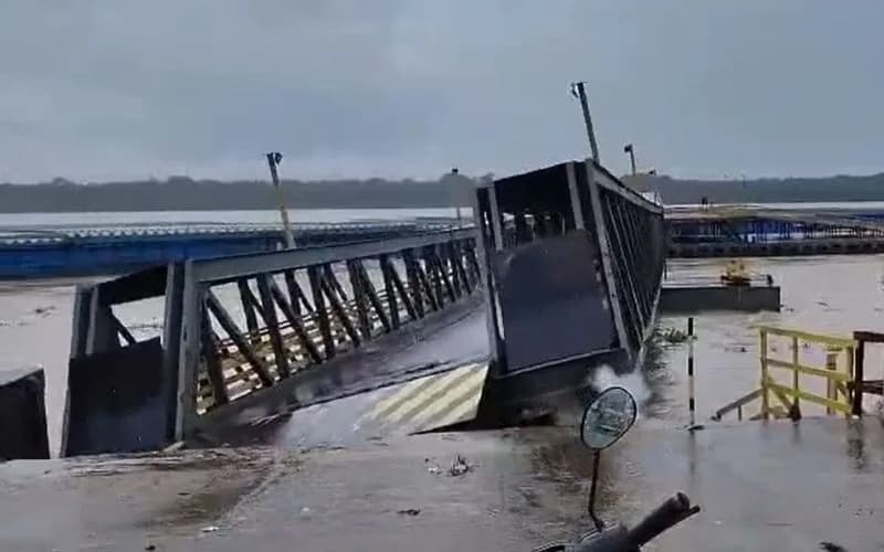 DNIT envia equipe para avaliar estragos após colisão de balsa com porto de Borba