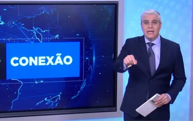 VÍDEO: Canal de TV interrompe jornal após cano estourar e alagar estúdio