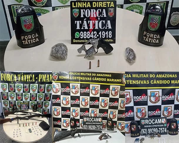 PM retira de circulação 7 armas de fogo em Manaus e Região Metropolitana