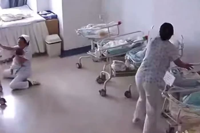 VÍDEO: Enfermeiras protegem bebês em maternidade durante terremoto na Ásia; veja