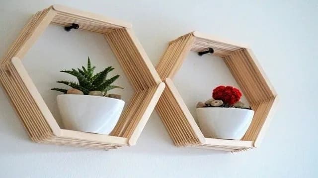 DECORAÇÃO: aprenda a fazer nicho com palitos de picolé para plantas