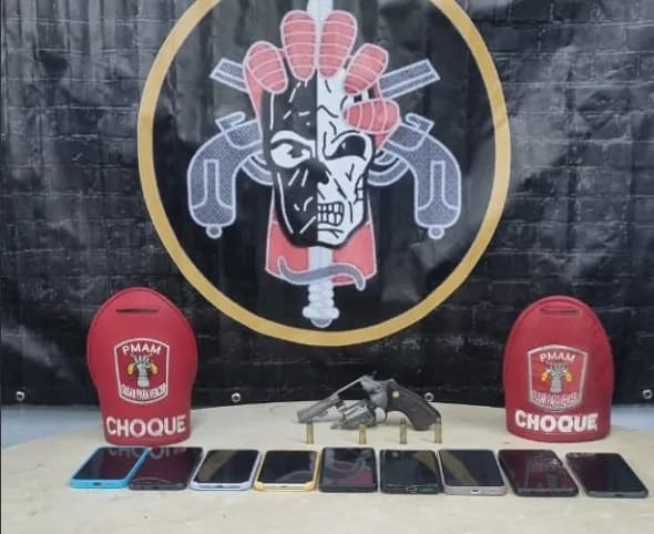 Polícia frustra sequestro de motorista de app e prende trio que realizava arrastões em Manaus