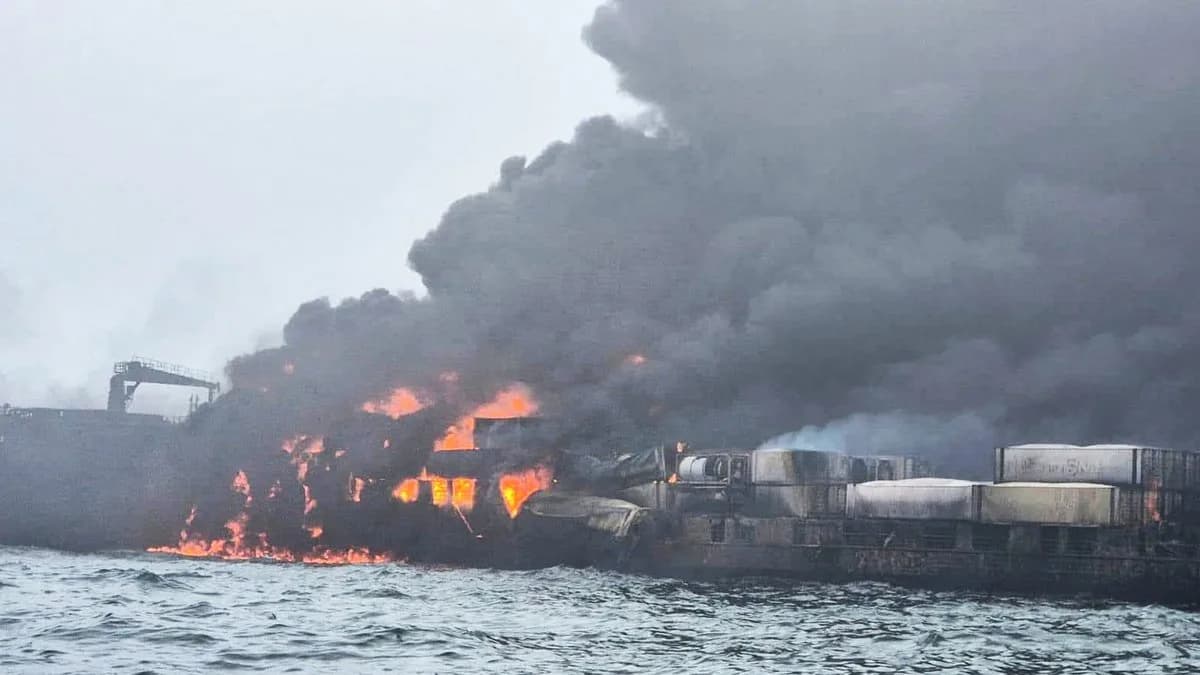 VÍDEO: Navios de carga e petróleo colidem em mar da Inglaterra e 37 pessoas ficam feridas