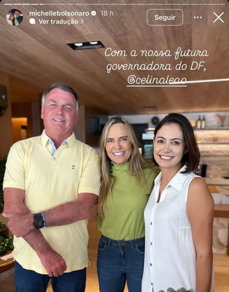 Michele Bolsonaro chama Celina Leão de futura governadora do Distrito Federal