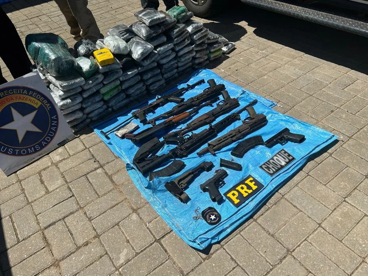 PRF apreende 150 kg de skunk e armas de Fogo em Humaitá