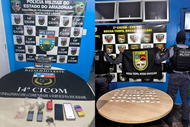 Ações da PM prende homens e apreende drogas em Manaus