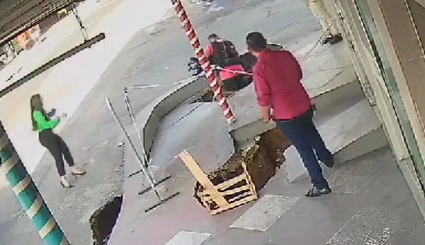 Cinegrafista de Manaus cai em buraco no Mutirão, antes de entrar ao vivo