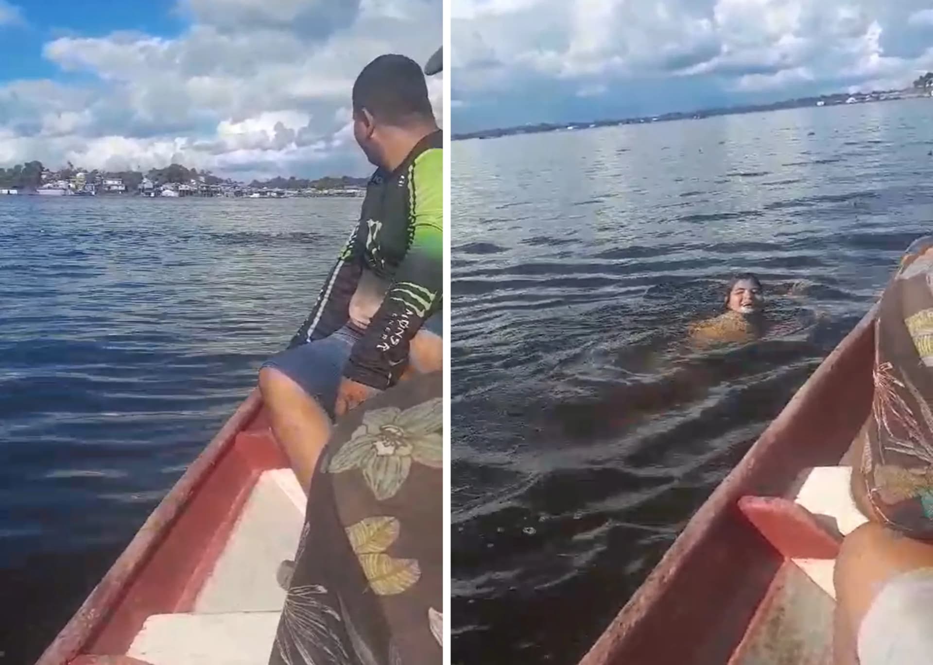 VÍDEO: Mulher em surto tenta cruzar o rio em Tefé e quase morre afogada