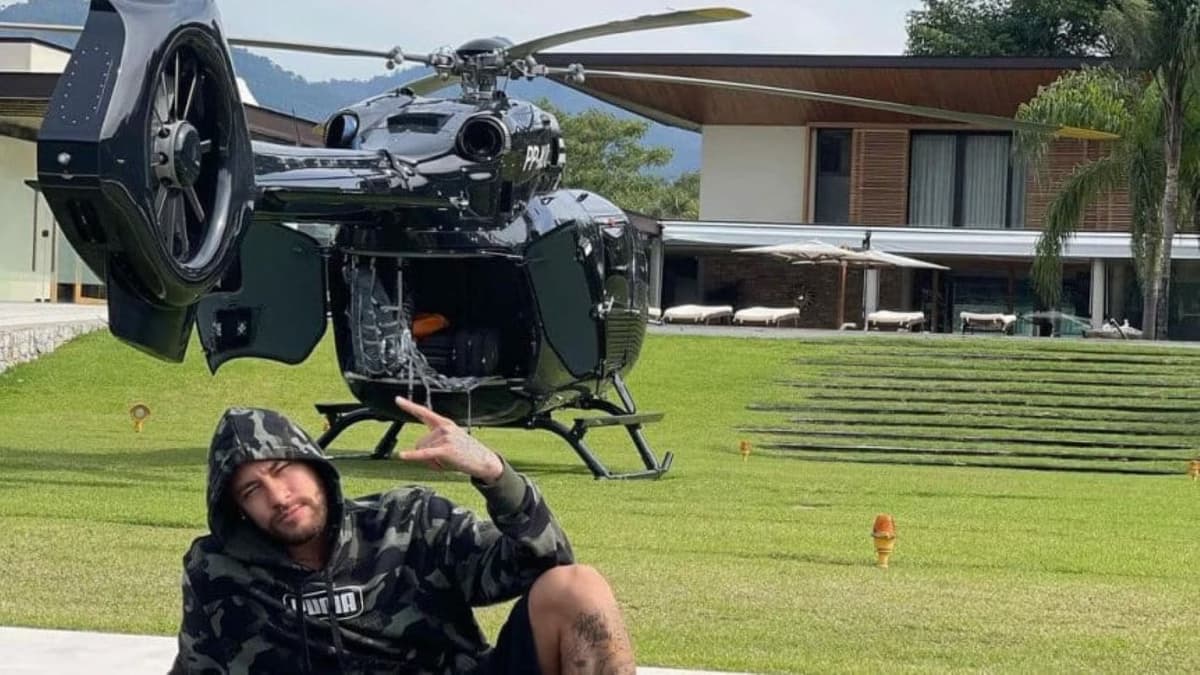 Helicóptero de R$50 milhões de Neymar é impedido de voar por pendência na documentação