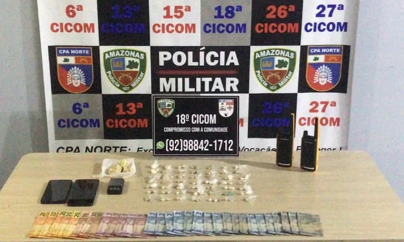 Trio é preso por tráfico de drogas em operação policial na zona Norte de Manaus