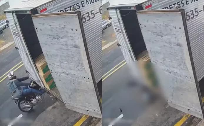 IMAGENS FORTES: Jovem morre ao colidir com caminhão estacionado em SP