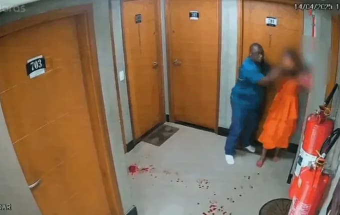 IMAGENS FORTES: Advogado agride mulher e deixa rastro de sangue em condomínio