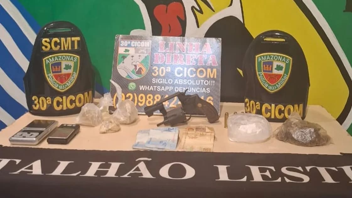 Suspeito de comandar o tráfico no Monte Sião é preso com drogas e arma em Manaus
