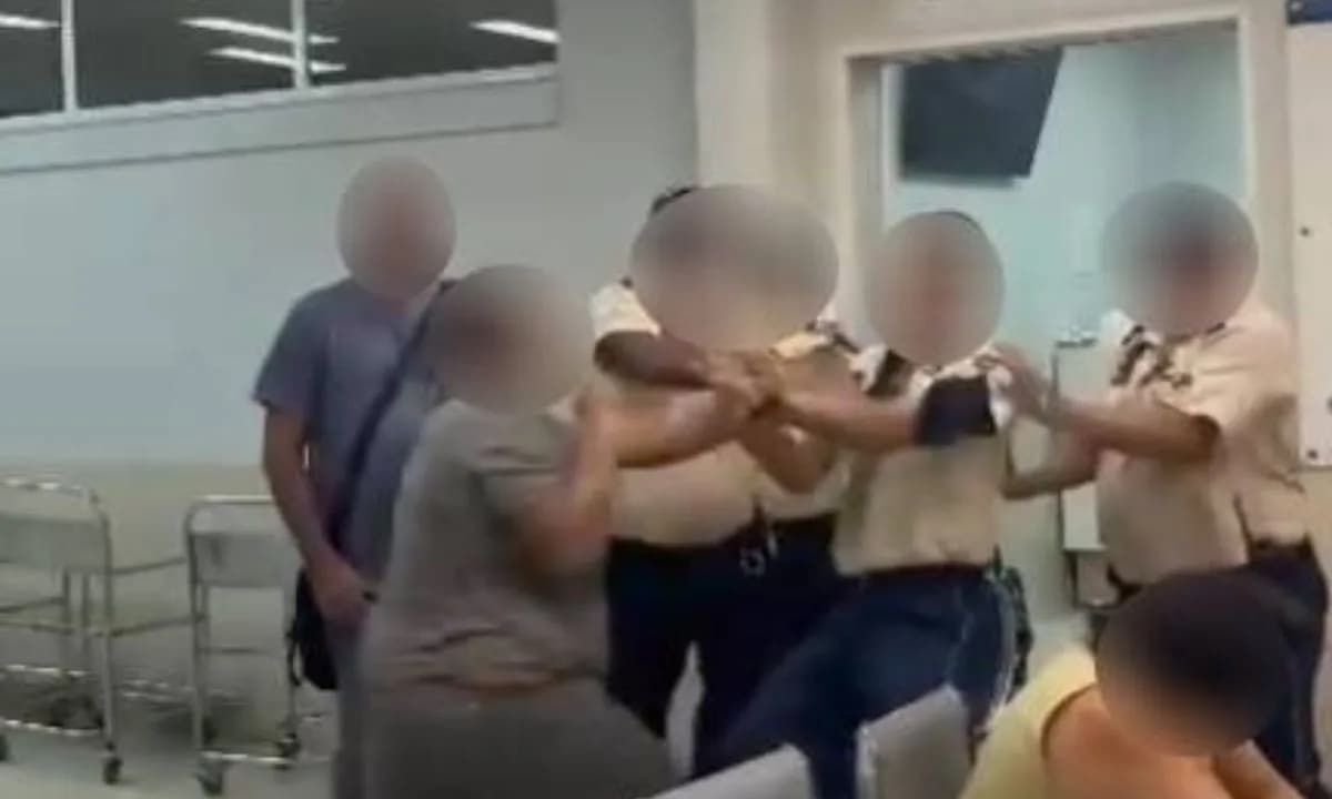 VÍDEO: Briga entre acompanhante de grávida e seguranças de hospital acaba com homem internado no RJ