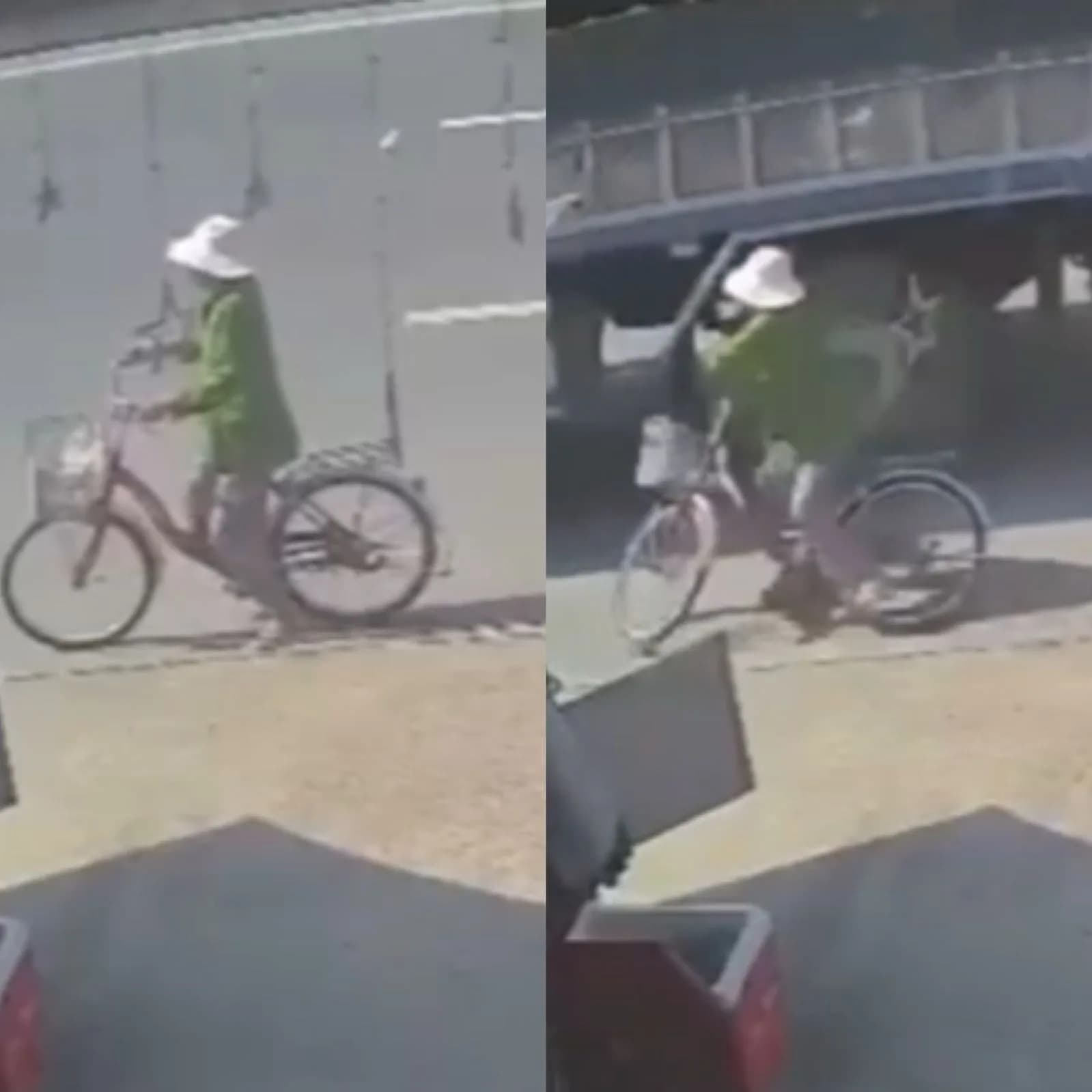 IMAGENS FORTES: idosa tem a cabeça esmagada por caminhão após cair de bicicleta no Vietnã