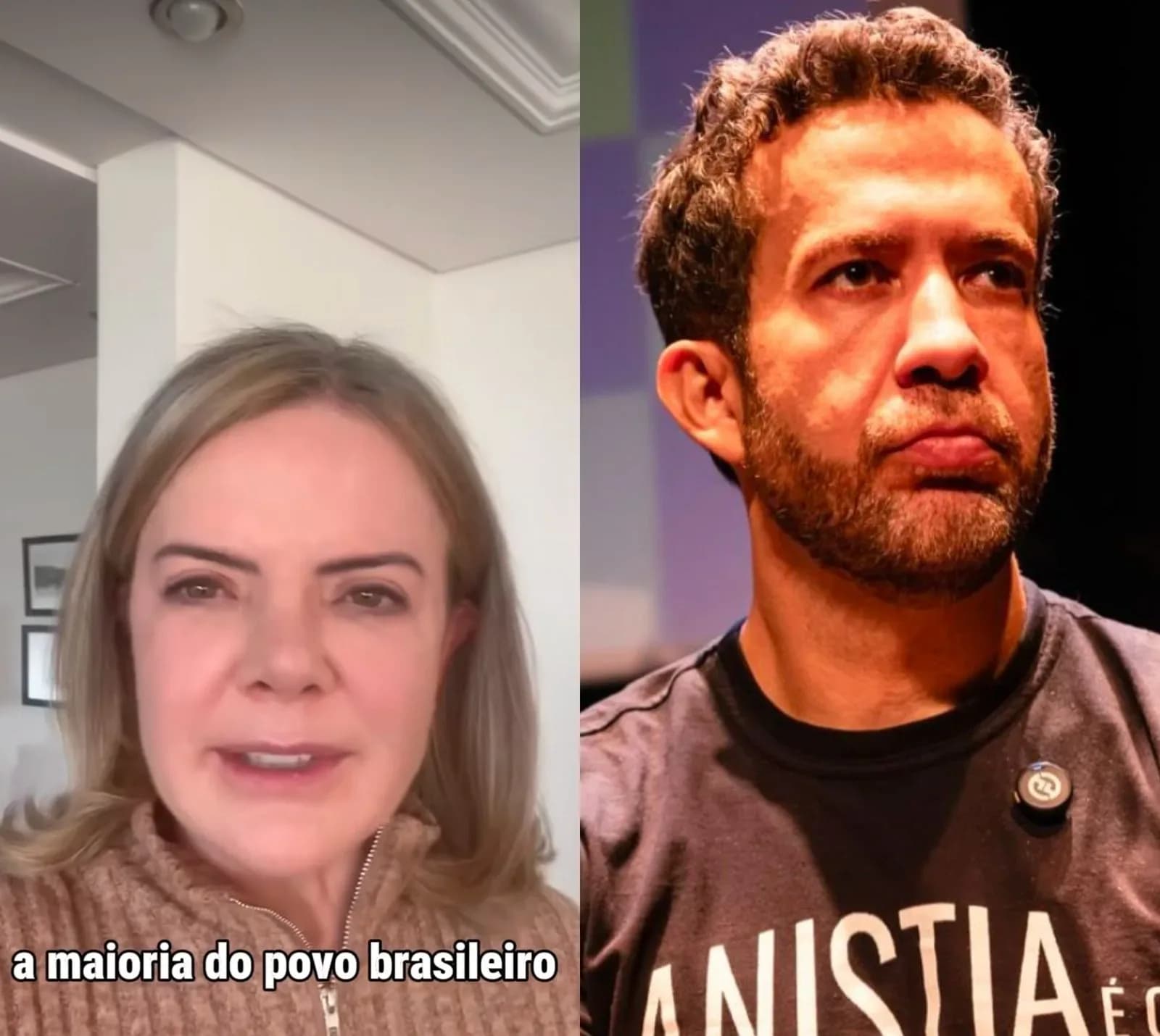 Gleisi e Janones se manifestam sobre ato a favor da anistia em SP