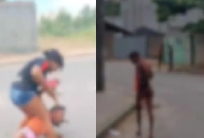 IMAGENS FORTES: Amante tem cabelo cortado e é obrigada a andar seminua na rua