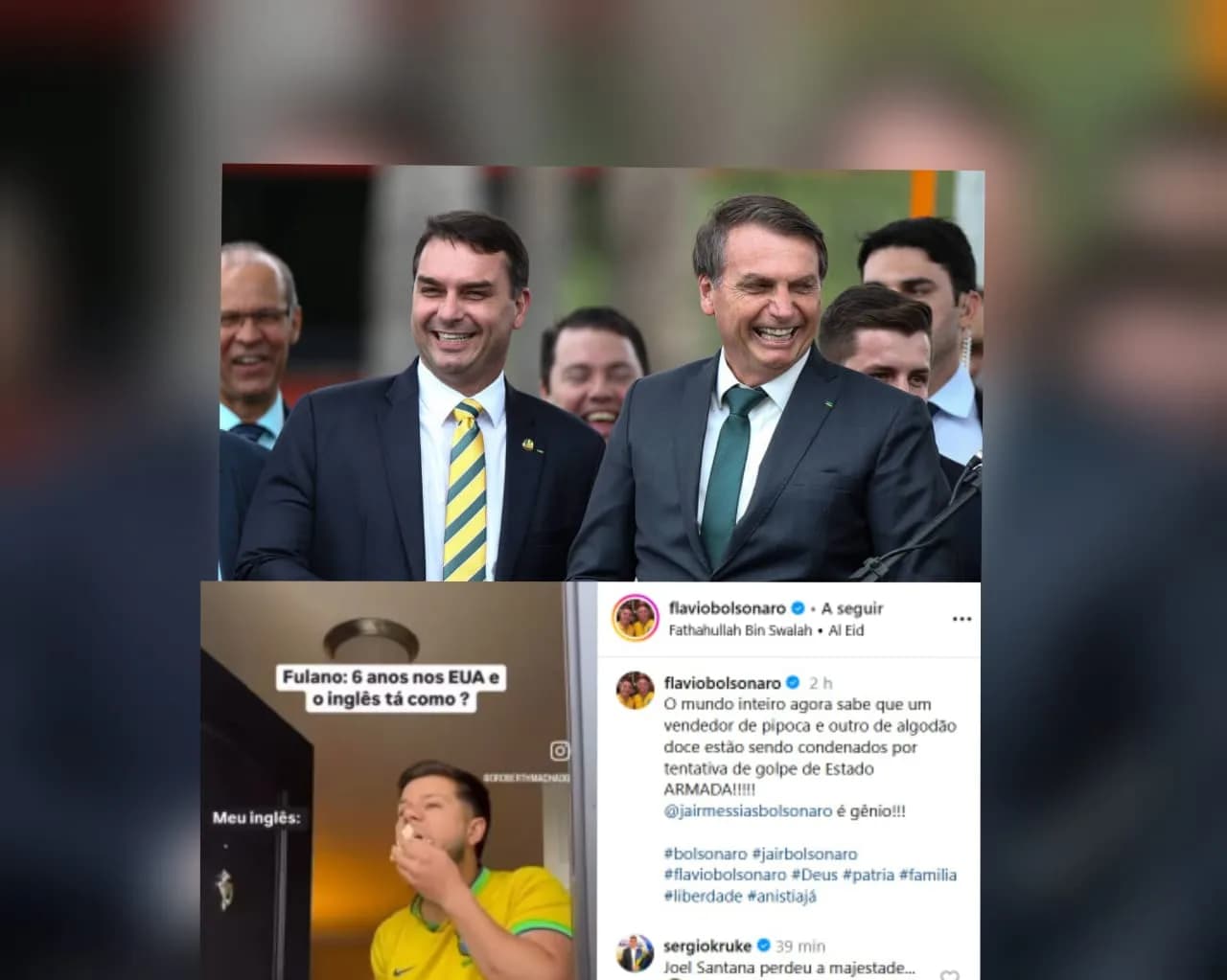 “Popcorn and ice cream”: Flávio Bolsonaro exalta discurso em inglês do ex-presidente em ato pró-anistia