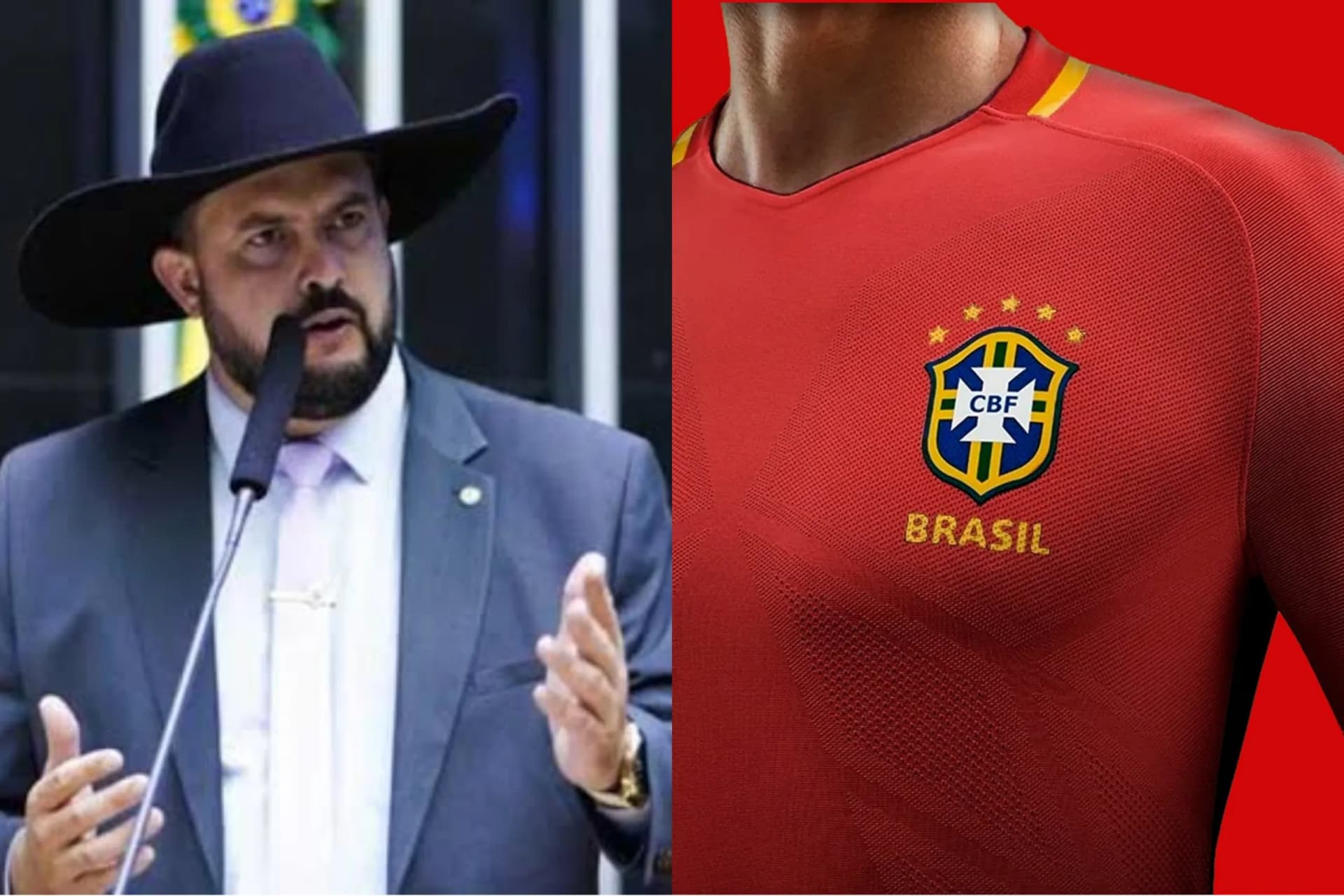 Deputado Zé Trovão propõe projeto para proibir camisa vermelha da seleção brasileira