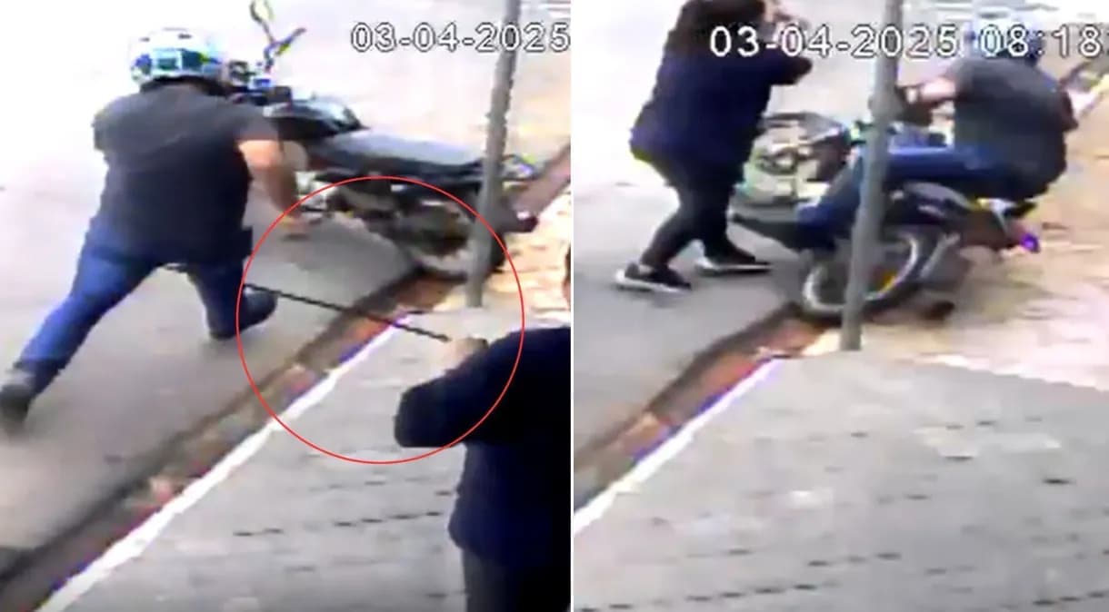 VÍDEO: Criminoso é agredido com barra de ferro por funcionárias após tentar furtar farmácia em São Paulo