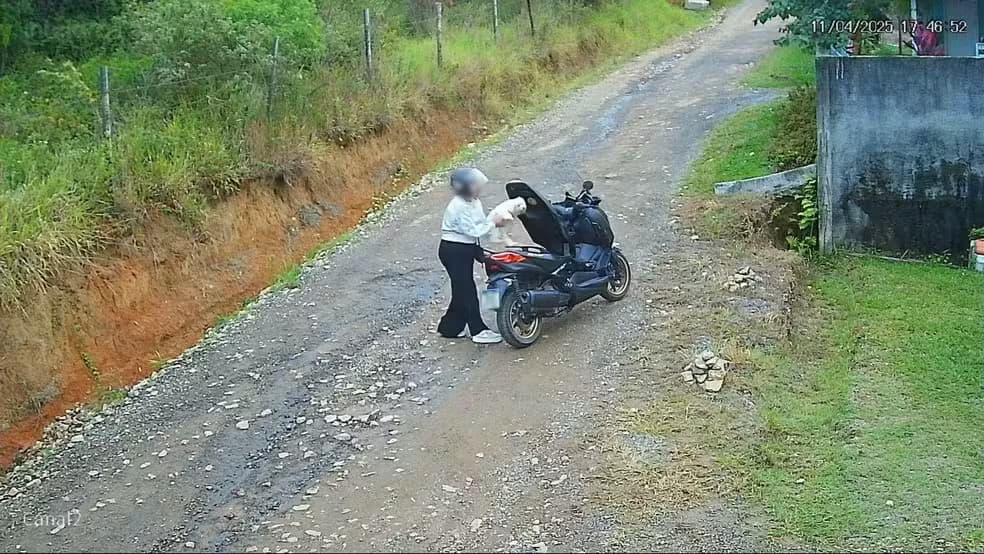 VÍDEO: Mulher abandona cachorro em estrada de barro no Norte de Santa Catarina