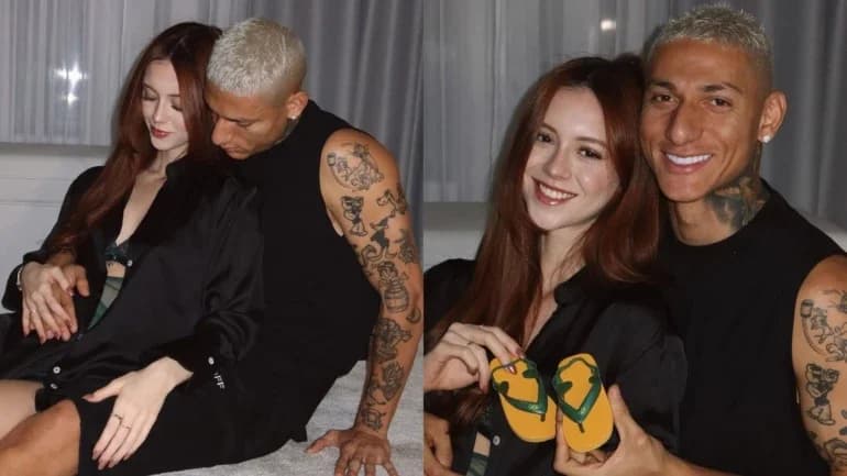 Noiva de Richarlison dá o nome do jogador ao filho e internet critica: “Vai ser o 2° no Brasil”