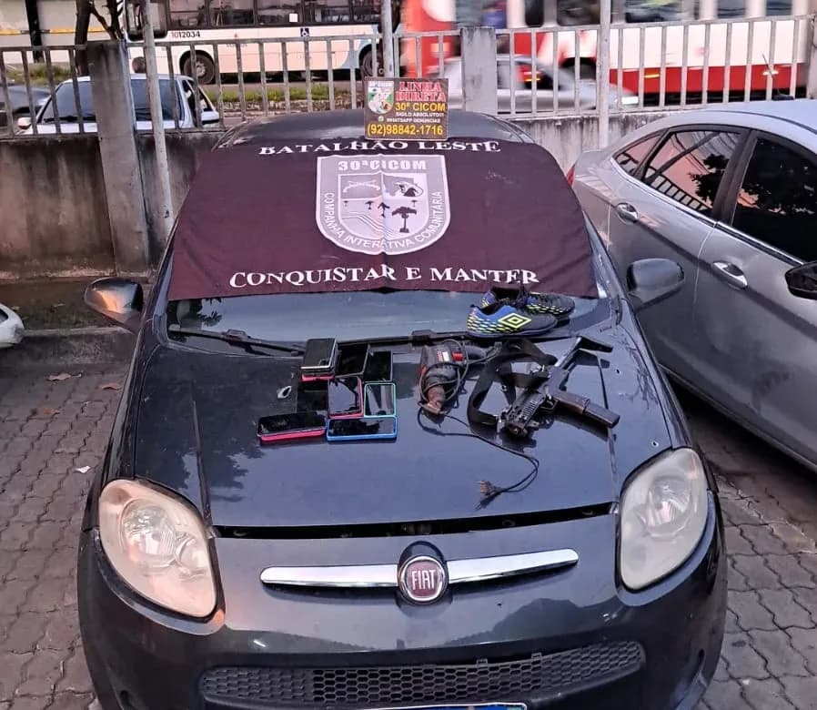 Carro de motorista de app é recuperado após ser usado em assalto em Manaus