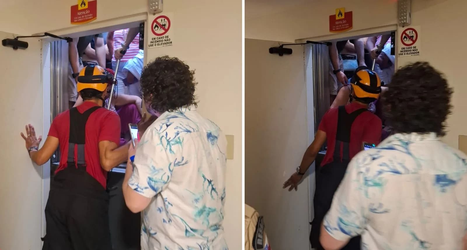 Turistas ficam presos em elevador de hotel no Centro de Manaus e são resgatados pelos bombeiros