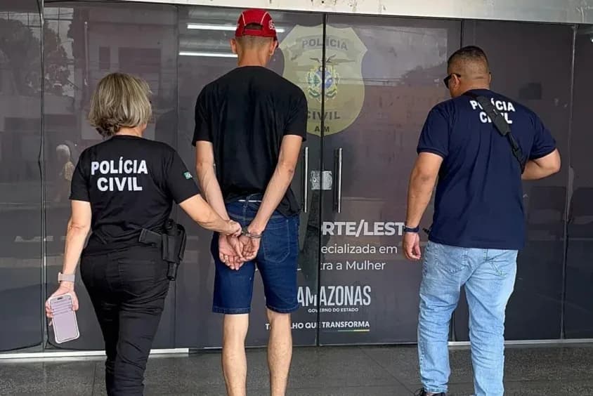 Homem é preso por ameaçar e agredir esposa na frente do filho de 3 anos em Manaus
