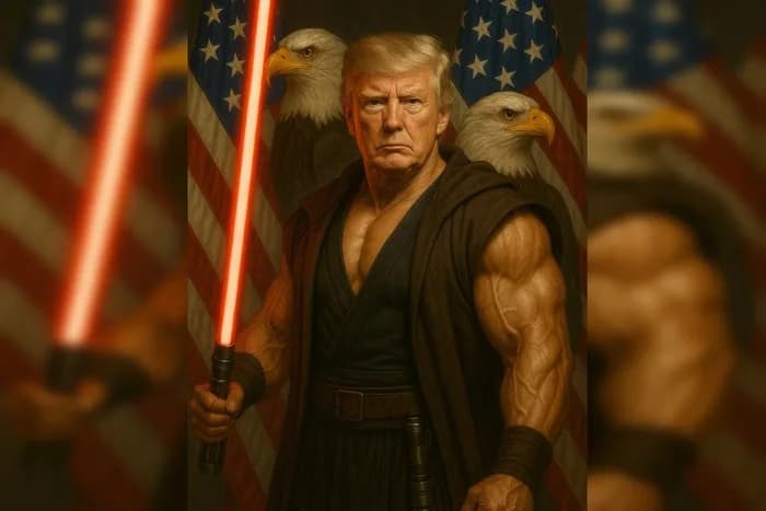 Casa Branca posta imagem feita por IA de Trump em homenagem ao Star Wars Day