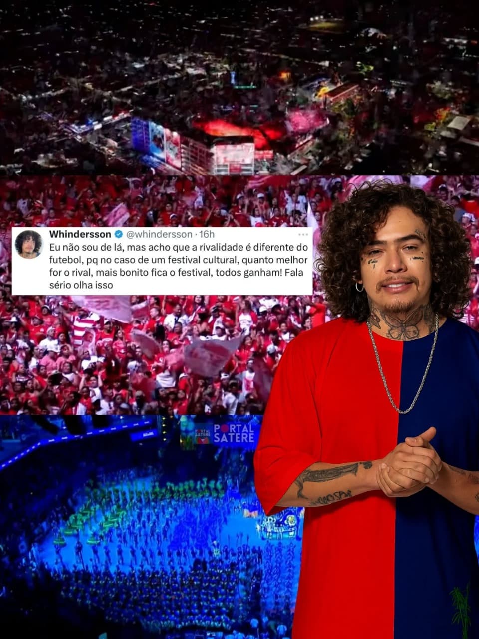 Whindersson Nunes elogia Festival de Parintins nas redes sociais