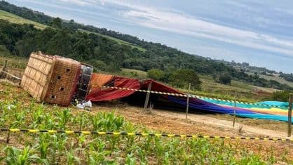 VÍDEO: Queda de balão deixa 1 morto e vários feridos no interior de São Paulo