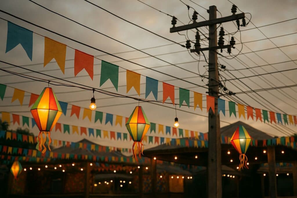 Festas juninas com segurança: cuidados essenciais com enfeites e instalações elétricas em arraiais