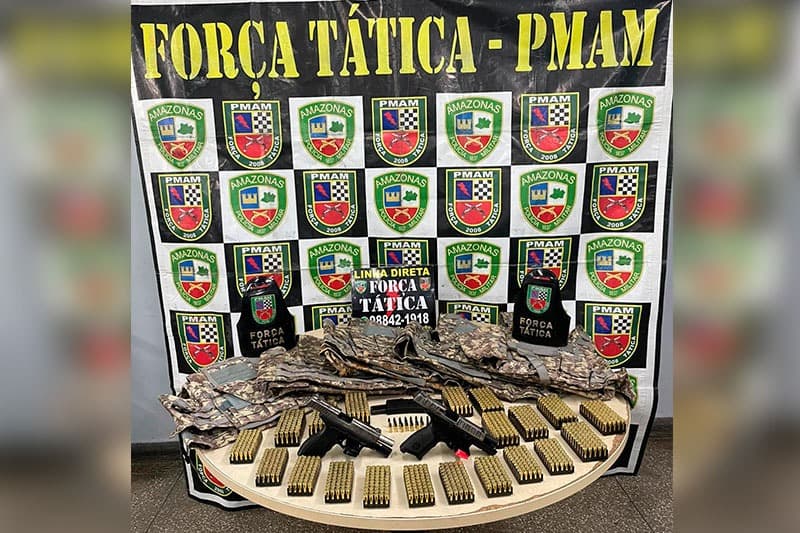 Polícia Militar apreende armas e munições que seriam utilizadas por facções criminosas em Manaus