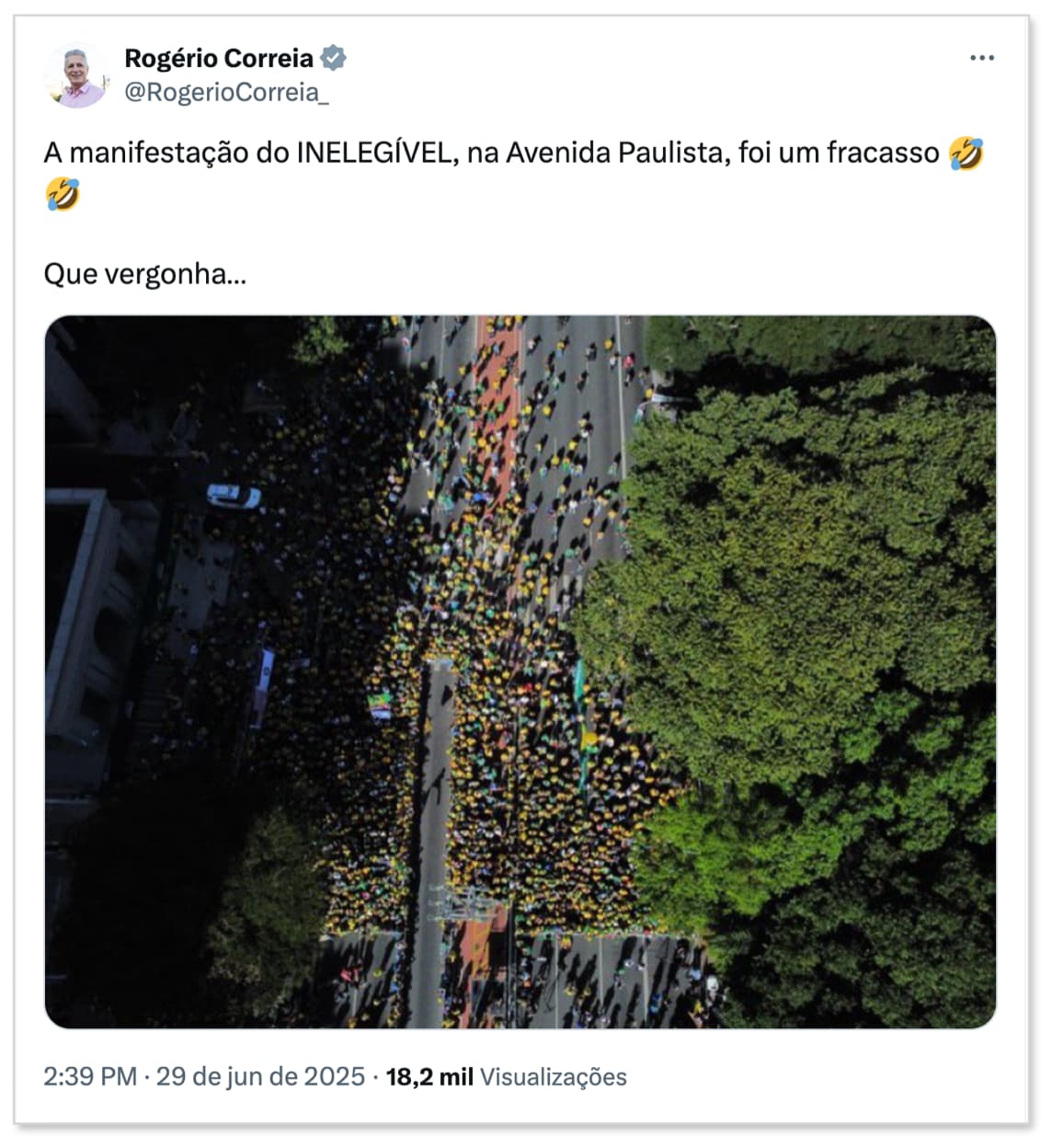 Aliados de Lula ironizam ato de Bolsonaro na Paulista: “Broxou mais uma vez”