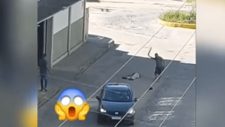 IMAGENS FORTES: Homem é morto a pauladas em estacionamento no ES