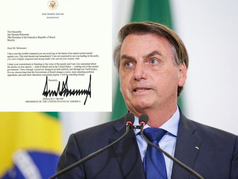 Bolsonaro recebe carta de Donald Trump: “Estarei observando de perto”