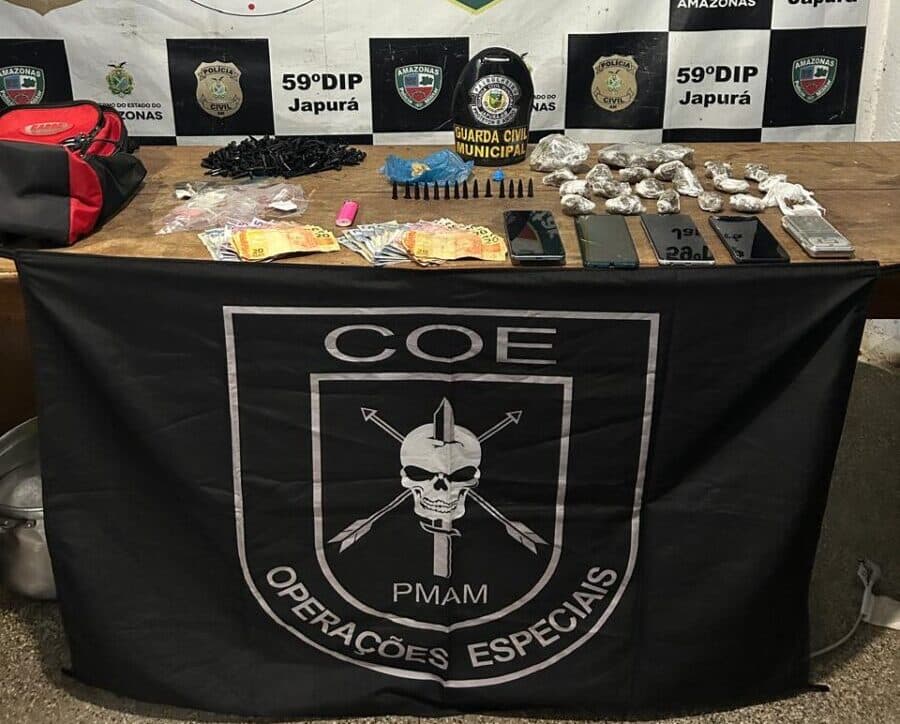 Policiais apreendem drogas e arma em 4 municípios do Amazonas